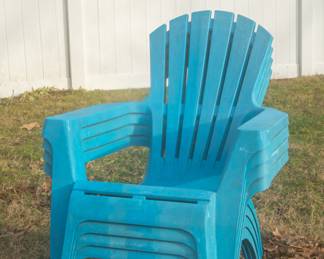 Vintage blue lawn chairs