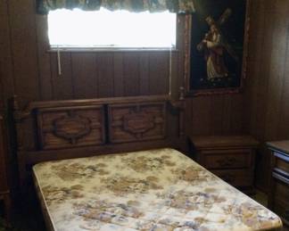 Mid century bed, full size