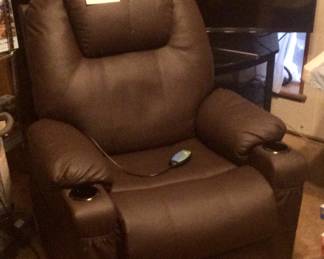 Chair with lift, recline feature, massage and heat