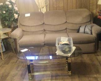 Glass topped table