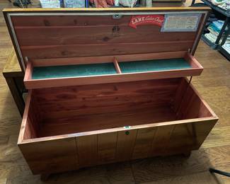 mid century lane cedar chest inside is pristine !!