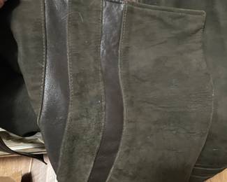 bottom details on long suede coat