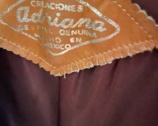 vintage suede cape label rare find - great condtion