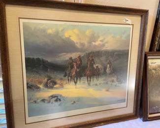 carefree cowhands signed framed G harvey