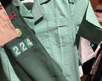retro .vintage girl scout uniforms - valero swag -hats tees etc too
