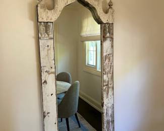 White-Wash Wood Mirror