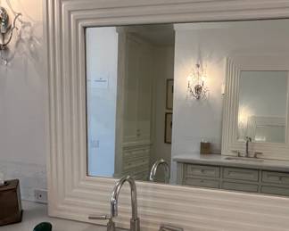 Large White Framed Mirror (pr)