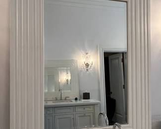 Large White Framed Mirror (pr)
