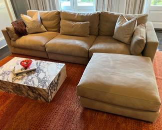 Taupe Leather Sofa