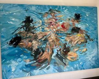 Large Oil "7 Girls Swimming" by Benjamin Anderson