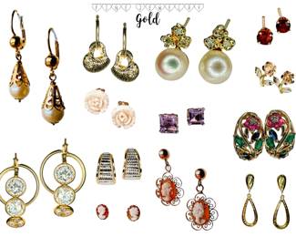 Antique - Modern Fine Jewelry: Yellow, White & Rose Gold Earrings