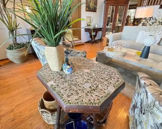 Fab super cool table with hand laid mosaic tiles.