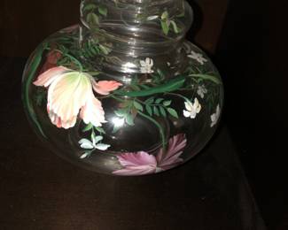 Hand-painted Apothecary jar with lid 