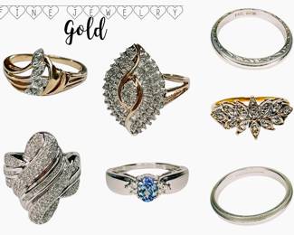Antique - Modern Fine Jewelry: Yellow, White & Platinum Gold Rings