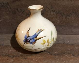 Lavenia hand painted vase side one