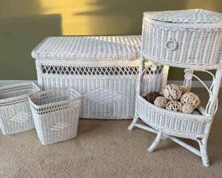 Collection Of White Wicker 
