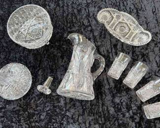 Collection Of Crystal Cut Glass