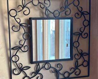Black Metal Square Mirror