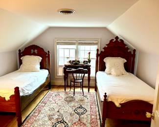 Two antique twin beds