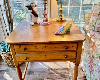 Pine chest with two drawers