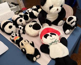 Various stuffed Pandas
