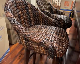 Pottery Barn Seagrass bar stools