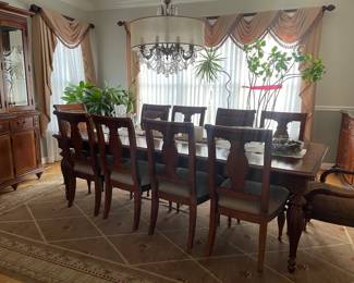 Domain Home mahogany extension dining table with 10 chairs