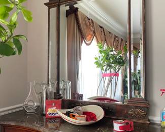 Domain Home sideboard with marble top and coordinating mirror