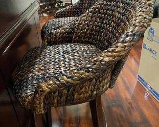Pottery Barn Seagrass bar stools