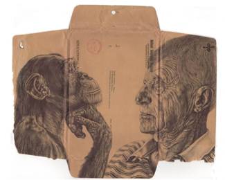 Mark Powell (United Kingdom, 1980)

Chess Games Move To the Sound of Ticking Clocks, 2017

Bic Biro Drawing on a 1955 National Geographic Envelope
Signed by the artist
46 x 52 cm (framed)
Original
Sold in bespoke frame Starting Price $400