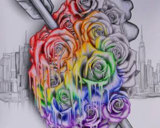 Jenna Morello (America)
NYC Pride, 2019, (16/25)
Screen Print
Rainbow Rose Heart 16/25
This self-released run is more limited, and rare then 1xrun's published edition Starting Price $150