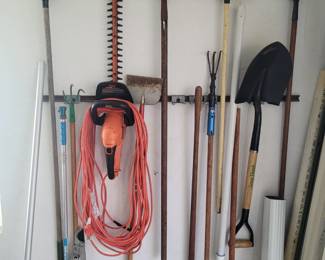 assorted yard tools
