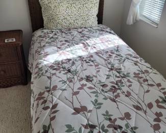 One of two twin beds