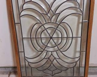Leaded Glass in Wood Frame