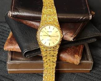 Gruen Watch and Leather Wallets