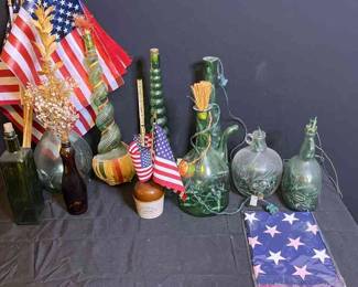 Glass Bottles and American Flags