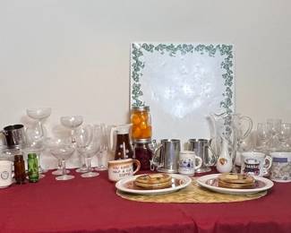 Glassware, Kitchen Items, Trash Can