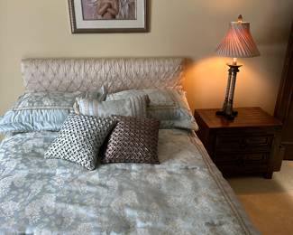 Full Size Bed, Night Stand, Lamp 
