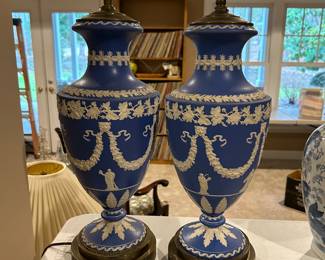 LARGE WEDGEWOOD LAMPS.