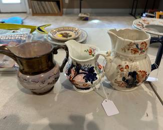 ANTIQUE ENGLISH PITCHERS.