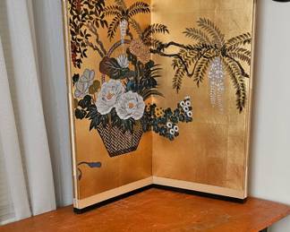 Desk with 4 Part Asian Screen