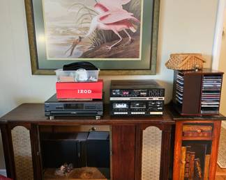 Fisher Stereo in working Condition, CDs, Antique Cabinet and more