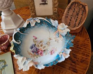 Gorgeous RSPrussia Dish, Rabbit Etching, Cane Table, Pineapple lamps, and more