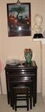 Asian style rosewood nesting tables