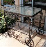Woodard wrought iron cart.