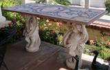 Pietra Dura table top (needs tlc) on double Putti stands.