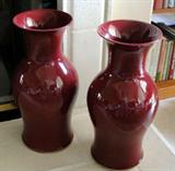 Large oxblood vases