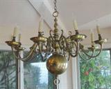 Brass chandeliers
