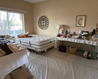 Beautyrest queen bed and sewing room