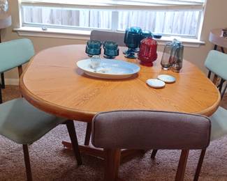 Mid Century Table with Mid Century Style Chairs